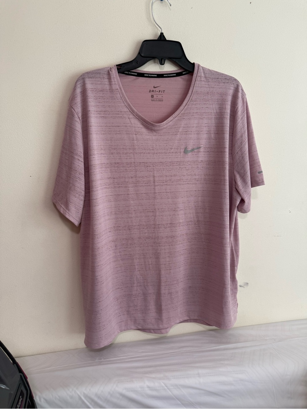 Nike Heathered Light Pink Dri-FIT Short Sleeve Tee